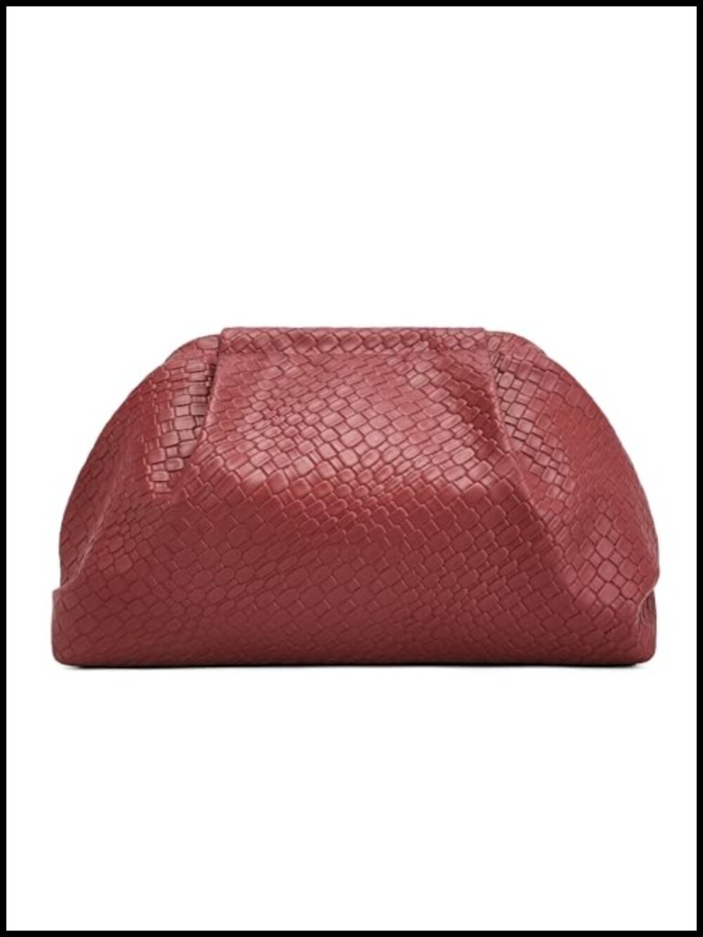 Woven Dumpling Clutch Vegan Leather Evening Bag Cosmetic Pouch